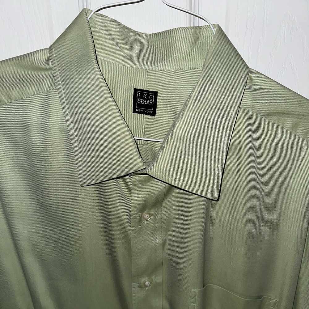 Ike Behar Men's Sage Green Dress Shirt